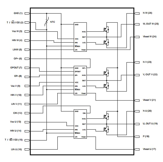 機械図面 - STMicroelectronics STGIPQ8C60T SLLIMM NanoセカンドシリーズIPM